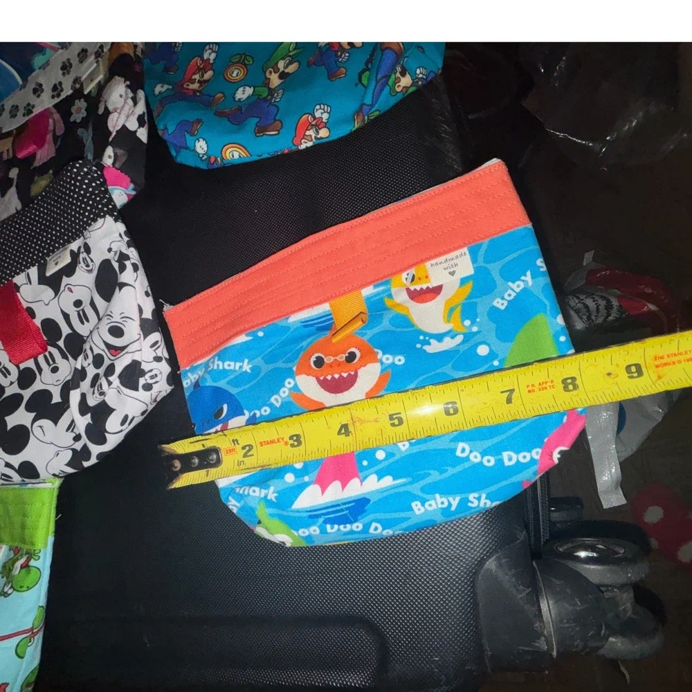 Handmade Character Fabric Pouches Mickey Mario  Pet water bowls 2 in random set